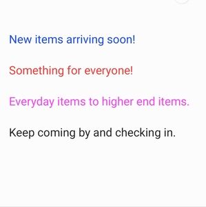 Keep checking in for new items!!!!